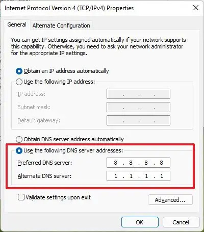 تنظیمات DNS